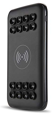 Power Bank,PowerBank Qi Wireless Charger 10000mAh Fast Charging External Battery Pack with Dual USB/Input and Suction Cup Compatible with XS/XR/XS Max/8/8 Plus and More Devices