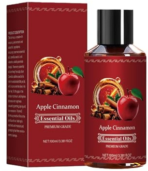 Apple Cinnamon Essential Oil, duftöl zimt, Ätherisches Apfel-Zimt-Haaröl, Herbst duftende, Trockenes und Krauses Haar Pflegen, Seidig Glattes Haar, Kräftiges und Widerstandsfähiges Haar (100ml, 1)