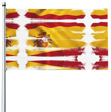 Bandiera della Spagna. Bandiera da giardino per esterni, 0,9 x 1,5 m, striscione in poliestere con stampa vivida, facile da appendere per feste in cortile e campeggio.