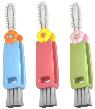 TIMEMEET 3 in 1 Cup Lid Gap Cleaning Brush,3 Pack Multifunctional Water Bottle Cover Crevice Cleaning Brush,Portable Versatile Cleaning Tools for Home Kitchen