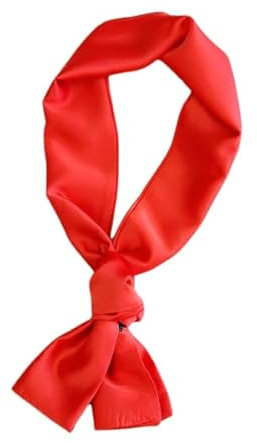 Rot Schal für Damen, Langes Schmaler Schal aus Satin, Elegantes Bandana Tuch für Frauen, Hochzeit Party Karneval Herbst Winter Accessoire (Rot, 14x145 cm)