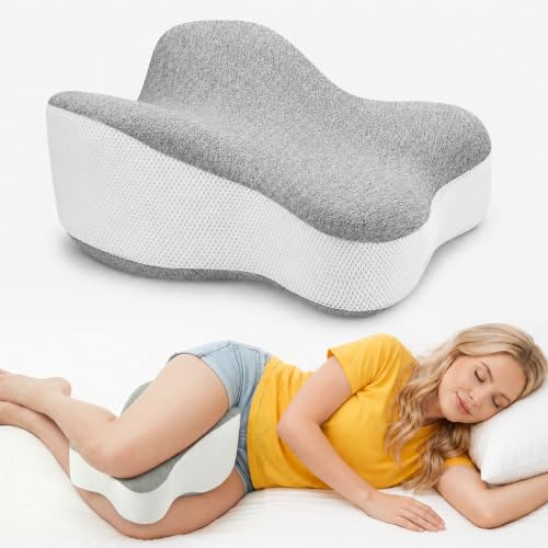 Kniekissen für Seitenschläfer–Ergonomisches Beinkissen für Seitenschläfer | Extra Langes Beinkissen, Unterstützt Oberschenkel und Knie, mit Abnehmbarem und Waschbarem 4D-atmungsaktivem Kissenbezug