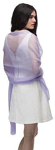 Basic Sense Large Plain Chiffon Shawl Scarf - Vibrant Sheer Accessory for Weddings and Evening Party, Lilac