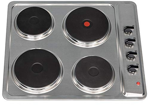 SIA PHP601SS 60cm Stainless Steel Solid Plate 4 Zone Electric Easy Clean Hob