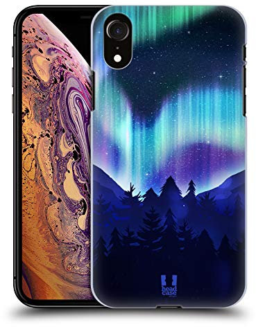 Head Case Designs Bois De Pin Aurore Boréale Coque Dure pour l'arrière Compatible avec Apple iPhone XR