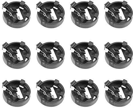 sourcing map Lot de 12 supports horizontaux pour piles CR1220 CR1225 Noir