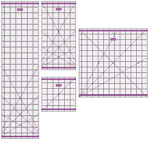 SEMPLIX Patchwork Lineal Set Inch (6x6 inch, 12x6 inch, 24x6,5 inch, 12,5x12,5 inch) (lila)