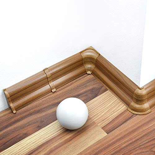 DQ-PP 30m Sockelleisten 52mm PVC Nuss Venezia Laminatleisten Fussleisten aus Kunststoff Dekore