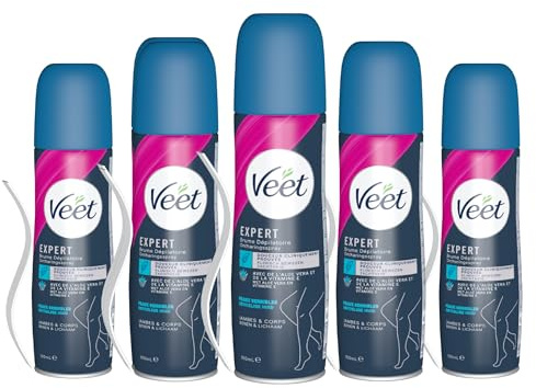 VEET Haarentfernungsnebel – empfindliche Haut – 150 ml – 5 Stück
