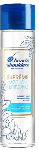 Head & Shoulders Suprême Mizelles, shampoo per capelli senza silicone, 250 ml, senza profumo, senza silicone, senza profumo, acqua micellare, cura dei capelli da donna