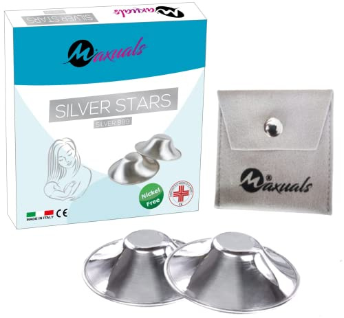 Maxuals-Paracapezzoli in Argento, Coppette Seno per Capezzoli, Copricapezzoli d'Argento,Protezione Senza Nichel.