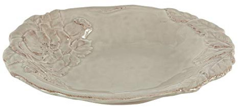 Virginia Casa Suppenteller, Pastateller ROMANTICA Taupe braun 25x21,5cm Keramik
