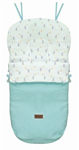 Jané Nest Plus Slight, Saco Convertible en Colchoneta, Cintas de Sujeción a la Silla, Algodón, Universal, Transpirable, Azul