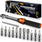 13TLG Klein Drehmomentschlüssel Fahrrad 3-25NM, 1/4 Zoll Torque Wrench Set, 72 Zähne Umschaltknarre, Ratschenkasten inklusive mit Verlängerungsstange 10 cm, Innensechskant und Torx Bit Buchse