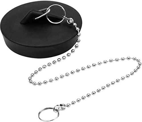 Bouchon de Bain et Chaîne, 1 3/4 po (44 mm de Diamètre) pour Drains de Salle de Bain/Cuisine 42-44 mm | Chaîne à Billes en Acier Solide de 24 cm Beau et Charmant