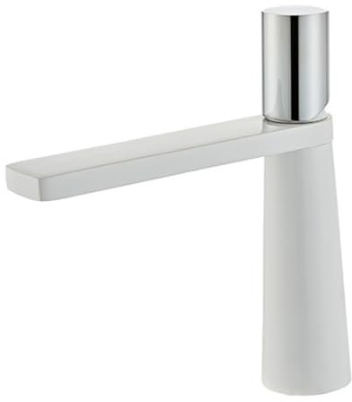 Waschbecken Armaturen Bad Badezimmer Wasserhahn Wasserhahn Bad Badarmatur Waschbecken Einhandgriff Einloch Komplett Aus Kupfer Für Heißes Und Kaltes Wasser,Weißsilber,Niedrig