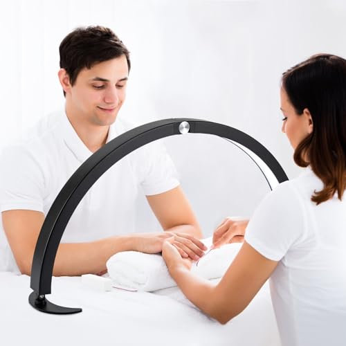 Kaichenyt Halbmond Schönheitslampe, 28 Zoll Faltbar Wimpern LED Licht Einstellbare Helligkeit Schreibtischlampe für Wimpernverlängerungen Nagelkunst Schönheit Lash usw