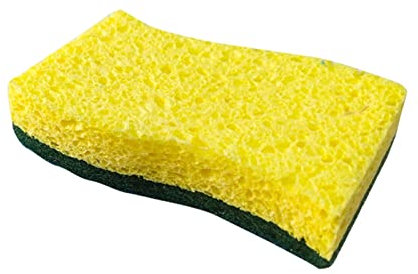QTANZIQI Eco-Friendly Floristic Kitchen Sponge: Yellow Scouring Pad for Tableware, Dishes, and Home Cleaning