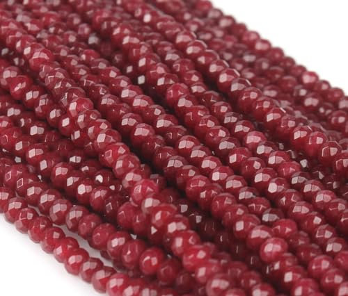 Perlin Perline di agata, diaspro, pietre semipreziose, 4 mm, 110 pezzi (granato)