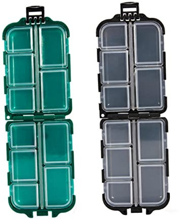 BCOATH 2stücke Angeln Köderbox Tragbarer Organizer Für Angelzubehör Vielseitige Aufbewahrungslösung Für Kunstköder Haken Und Grün Schwarz