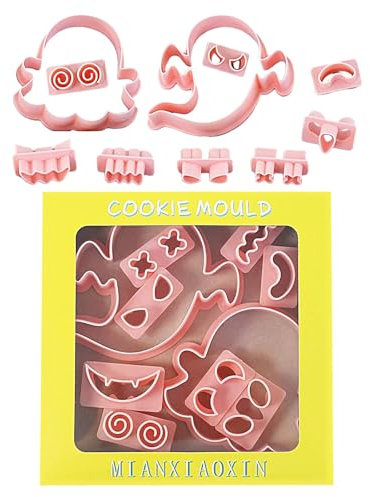 Molde para galletas de Halloween, diseño de fantasmas de dibujos animados, moldes de galletas de Navidad, con superficie lisa, accesorios para hornear temática de Halloween para cocina interior, 6,9 x