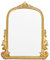 LuHeToz Miroir Vintage doré arqué pour Coiffeuse avec Cadre en résine – Petite Taille (25 x 30 cm) Miroir sur Pied pour Salon, Chambre à Coucher, Table