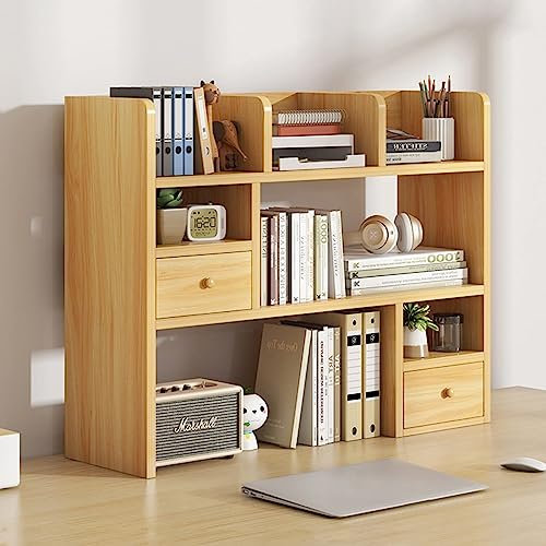 Estantería Pequeña De Sobremesa - Librería Multifuncional De Sobremesa Para Ordenador, Estantería De Madera Multiusos Para Encimera, Estantería De Escritorio Para Escritorio De Computadora