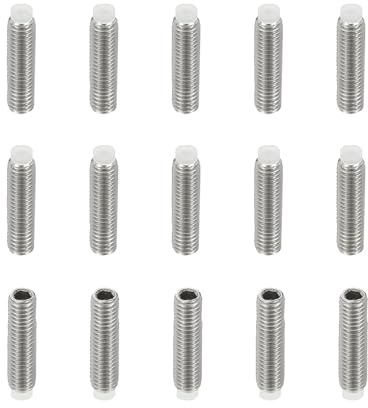 PATIKIL Madenschrauben M3x12 mm, 15 Stück 304 Edelstahl Kunststoff Nylonspitze Madenschrauben/Innensechskant Gewindestifte, Sechskantkopf Schrauben für Türgriff, Türklinke