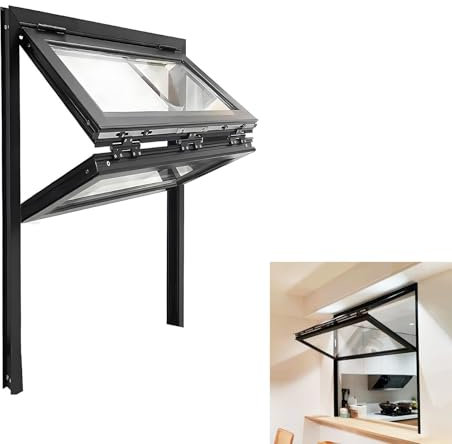 Vibeo Finestra Finestra Scorrevole in Vetro per Pool House, Finestre Pieghevoli per Food Truck, Finestre Verticali per Casette da Gioco, Finestre per Servire caffè e Dolci(28x40in/71x102cm)