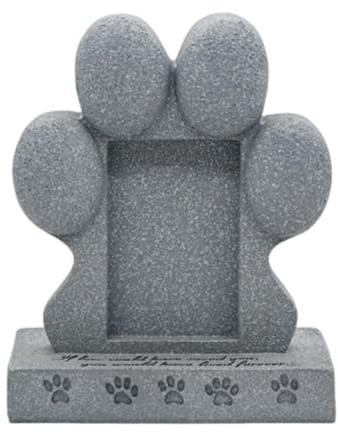 Dickly Hunde Gedenksteine, Kleine Grabmale Aus Kunstharz für Den Außenbereich, Grau