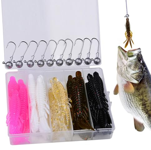Esca morbida da | Esca Colore Realistico | Esca Realistica e Amo Piombato per Trota Bass Salmone Gatto
