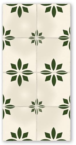 Panorama Tapis Vinyle du Sol Cuisine Salle de Bain - Modèle Vera Green 40x80 cm - Différentes Tailles