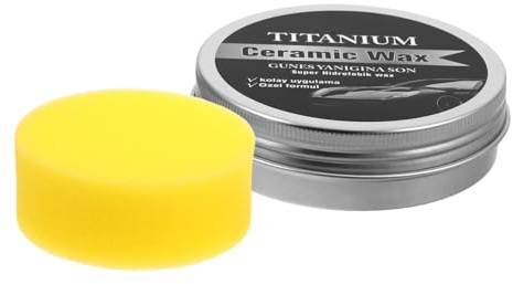 Kit de Cire Réparatrice pour Voiture 1 Set Éponge Métal | Élimination du Film D’huile, Application sans Effort, pour Surfaces Vitrées et Portes