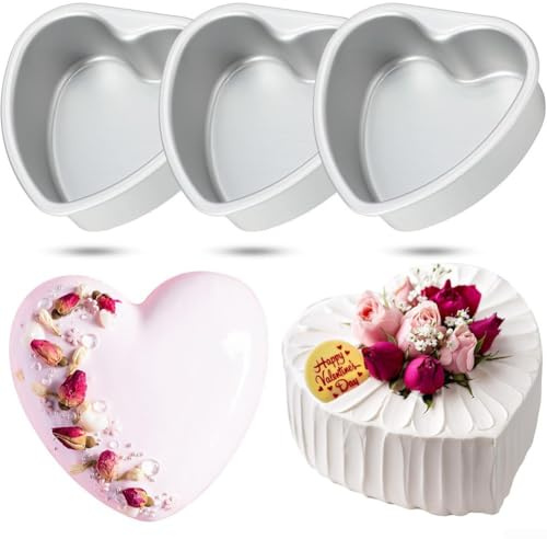 Juego de 3 moldes de aluminio para tartas con diseño de fondo extraíble, ideal para hacer tartas de queso y brownies (6,8,10 cm-Fixed)