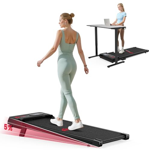 GartistGo Walking Pad Laufband mit 5% Steigung, 2,5 PS Motor, 1-6 km/h, Unter Schreibtisch Laufband bis 150 kg Belastbar, leise mit Fernbedienung für Heimbüro