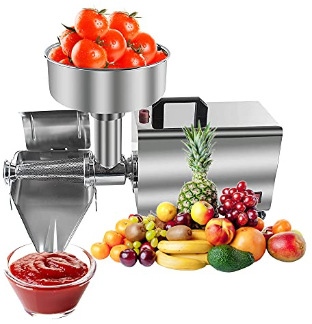 Electric Stainless Steel Tomato Strainer - Efficient Food Strainer & Sauce Maker for Homemade Purees, Jams, and Canning