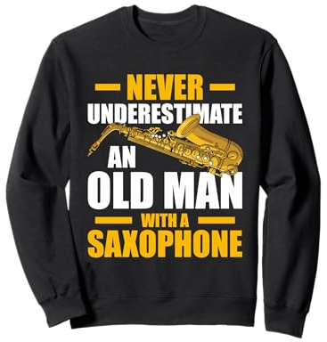 Old Man with a Saxophone Player Sweatshirt