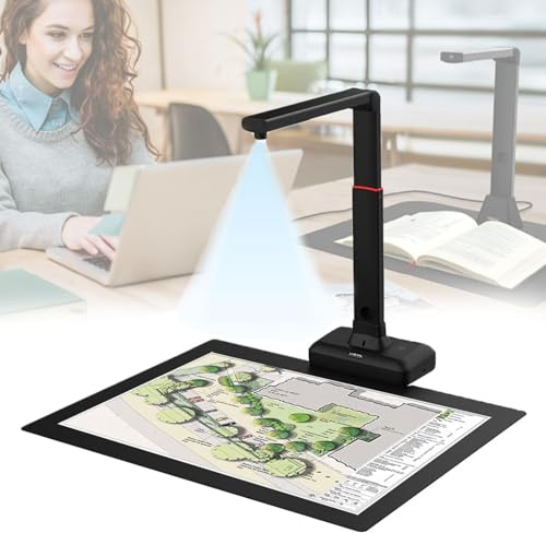 Dokumentskanner i stort format, 23 MP USB-bokskanner med OCR-textigenkänning, justerbar höjd, automatisk korrigering och klippning, för ingenjörsutbildning i medicinsk utbildning