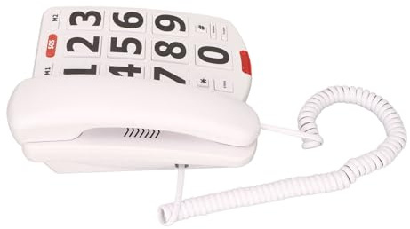 Phefop Hemtelefoner och Tillbehör Fast Telefon, Stor Justerbar Volym Förstärkt Telefon med 3 Familjekortnummer, återuppringning Av Sista Nummer, Fast Hemtelefon för Seniorer Stor