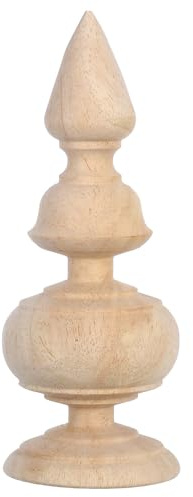 Hemobllo Fleuron D'escalier en Bois Naturel Khaki, Chapiteau Décoratif Robuste pour Poteaux D'escalier Design Rétro, pour Décoration Intérieure