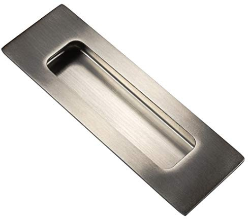 Gedotec Poignée Encastrée LEA de Porte Intérieure Coulissante, Meuble, Placard | Coquille de Métal en Acier Inox | Design Moderne pour Porte de Chambre, Armoire, Cuisine, Commode | 120x40 mm -1 Pc