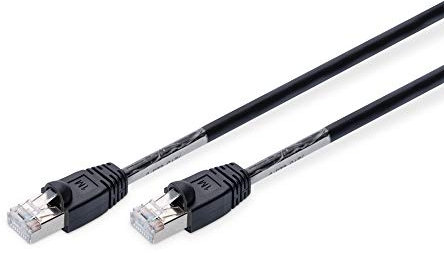 DIGITUS Câble LAN Cat 6 - 1m - Câble réseau extérieur - S/FTP blindé - PoE+ & RJ45 - Compatible Cat 6A - Noir