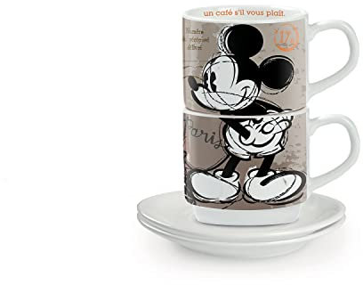 Egan PWM02I/PA Set Tazze Caffe, Modello in The City Parigi, Porcellana, Multicolore, Confezione da 2 pezzi