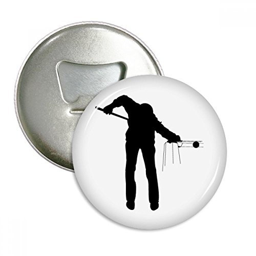 DIYthinker Physical Education Sport Billard Runde Flaschenöffner Kühlschrank Magnet Pins Abzeichen-Knopf-Geschenk 3pcs Silber