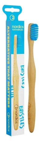 Nordics Organic Care Spazzolino da denti eco bambù con setole blu
