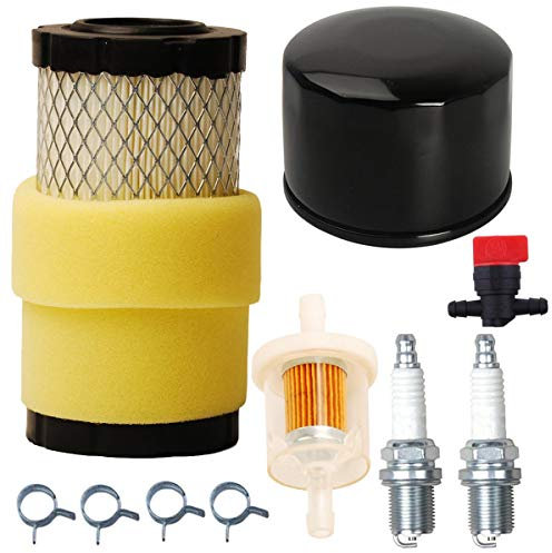 Carkio 696854 Filtro de Aceite Filtro de Aire prefiltro 493629 Filtro de Combustible Cierre válvula Abrazadera Kit de reemplazo para Briggs & Stratton Intek Series 20-21 Gross HP cortacésped Tractor