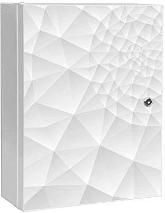 banjado Medizinschrank abschliessbar mit Motiv Nautilus 35x46x15cm - großer Arzneischrank für die Hausapotheke - Medikamentenschrank aus Metall zur Medikamenten Aufbewahrung