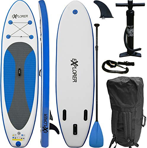 SUP Board EXPLORER Stand Up Paddle Surfboard aufblasbar Paddel ISUP 300x76x15cm