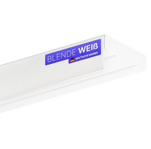 Bestlivings Blende für Gardinenschiene Weiß 10m Kunststoffblende | Robust & flexibel, 5cm hoch, kürzbar, einfach aufschieben und fixieren, passend für alle Bestlivings Innenlaufschienen