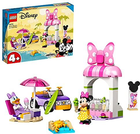 LEGO 10773 Mickey and Friends Minnies Eisdiele, Minnie Mouse Spielzeug zum Bauen für Kinder ab 4 Jahren